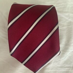 🎁Hugo Boss Red Silk Men’s Tie with Classic Stripes